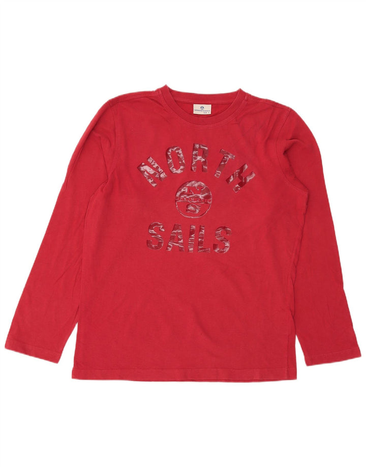North Sails Maglia grafica da uomo a maniche lunghe grande in cotone rosso
