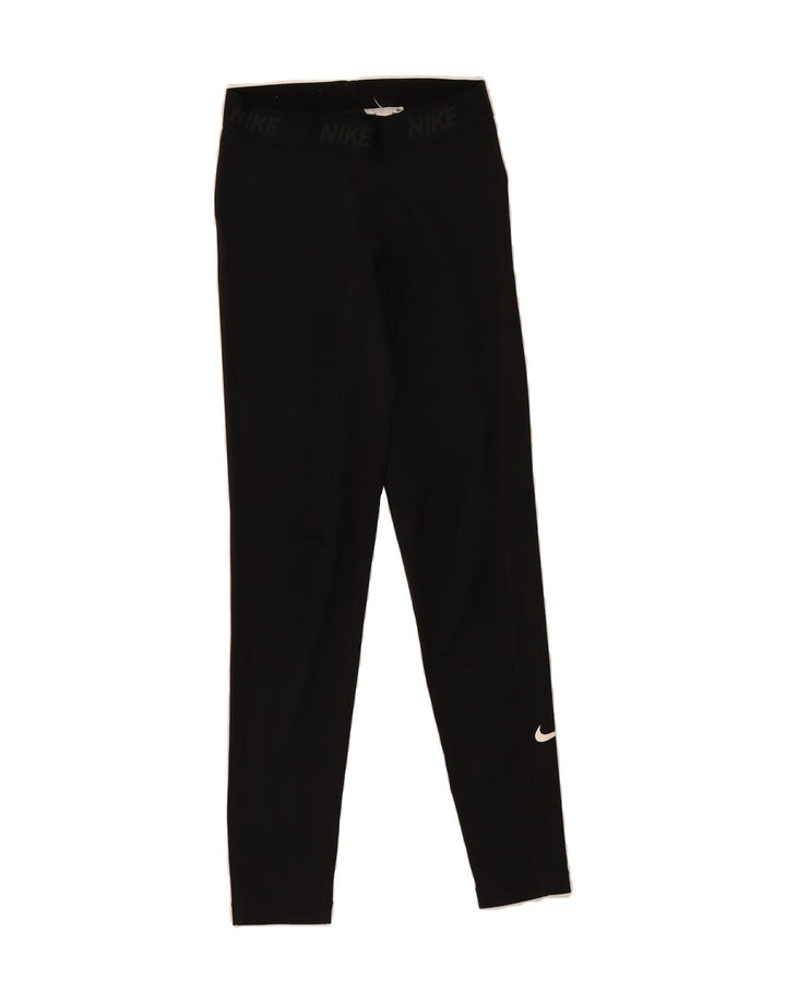 NIKE Womens Graphic Leggings UK 8 Small Black Vintage Nike and Second-Hand Nike from Messina Hembry 