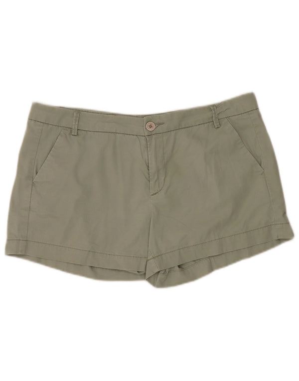 Pantaloncini chino a vita bassa da donna Benetton UK 14 Large W36 cotone kaki