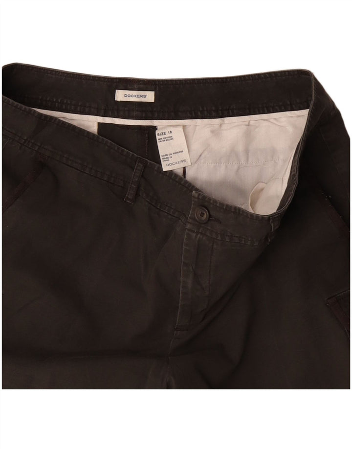 DOCKERS Pantaloncini cargo da donna US 16 2XL W38 Cotone grigio