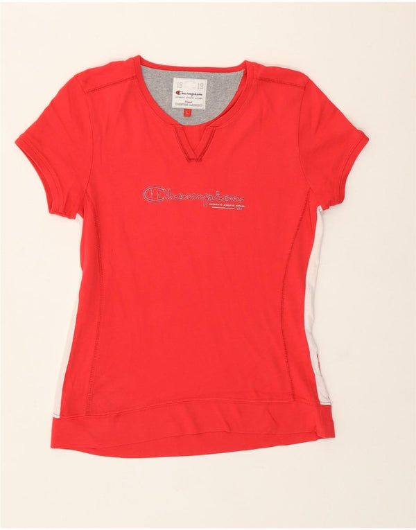 T-shirt Champion Heritage Classics da donna UK 14 Large Rossa
