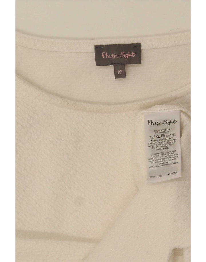 Top camicetta da donna Phase Eight UK 18 XL poliestere bianco sporco