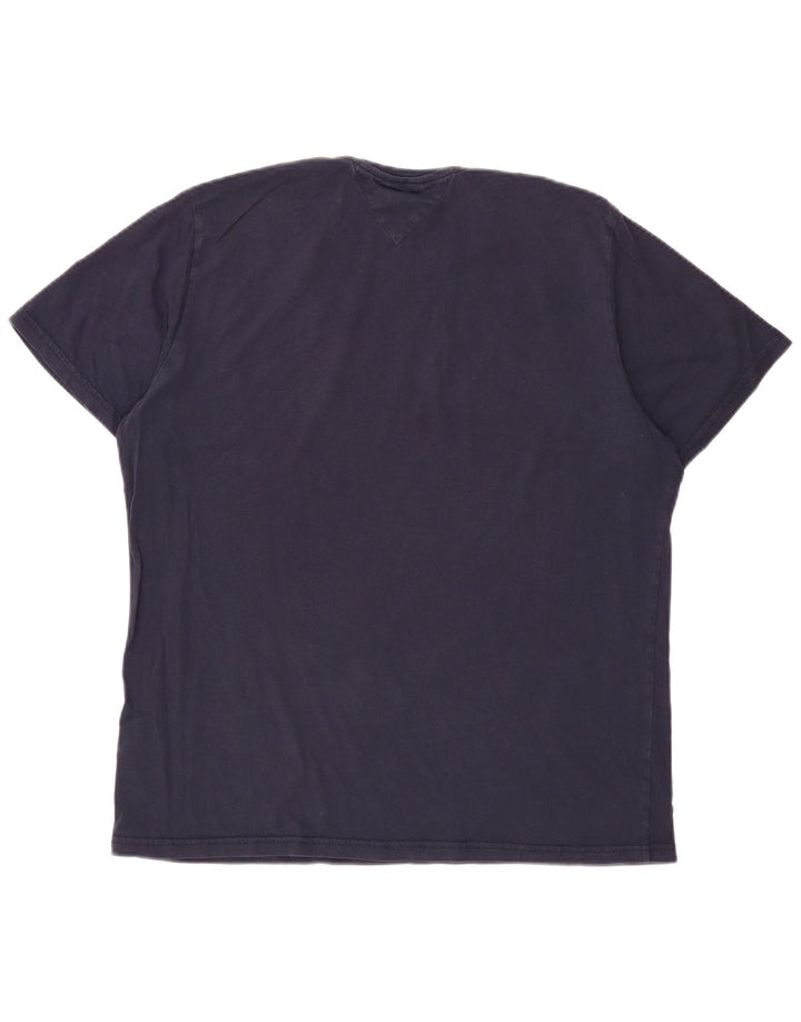 TOMMY HILFIGER T-shirt grafica da uomo Top XL in cotone blu navy