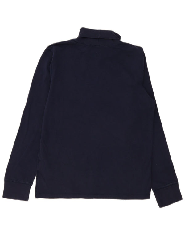 Top Nike da uomo a maniche lunghe UK 39/41 Medio Blu Navy Cotone