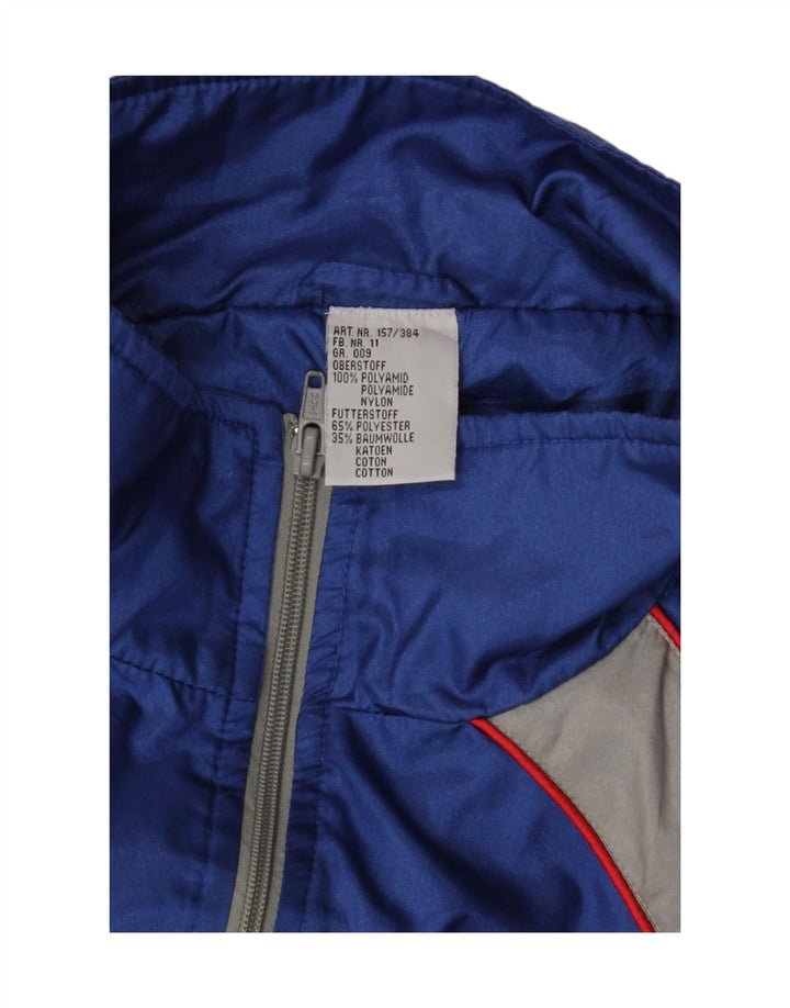 VINTAGE Mens Tracksuit Top Jacket 2XL Blue Colourblock Polyamide