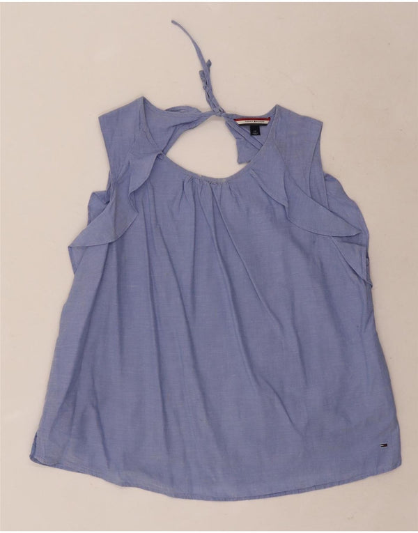 Camicetta senza maniche da donna Tommy Hilfiger Top UK 16 grande cotone blu