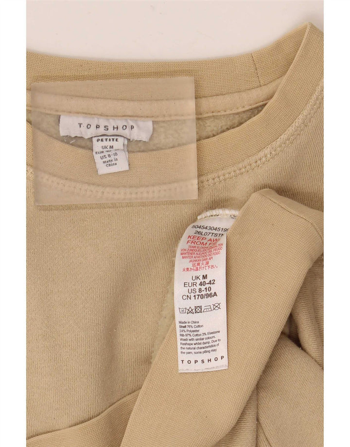 Topshop Felpa oversize da donna Maglione UK 14 Cotone beige medio