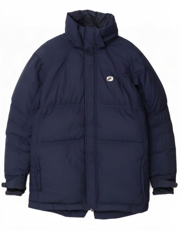 Cappotto imbottito da uomo Nike UK 42/44 grande poliestere blu navy
