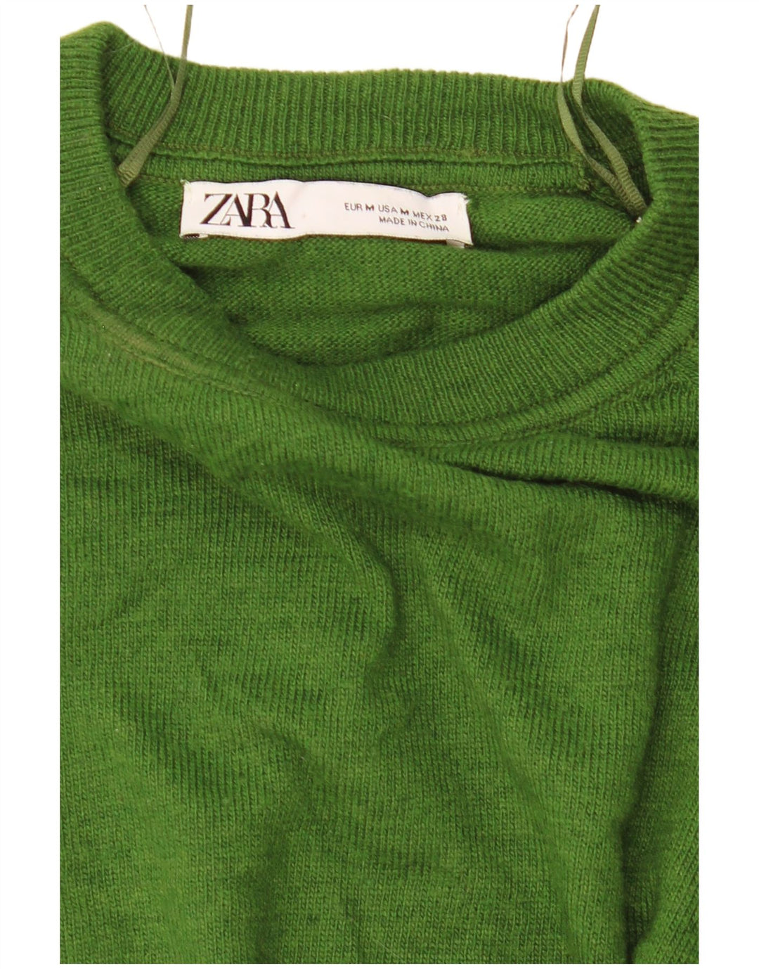 Top corto oversize da donna Zara manica lunga UK 14 verde medio