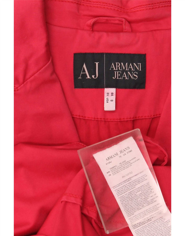 Giacca blazer da donna a 3 bottoni Armani Jeans US 8 cotone rosa medio