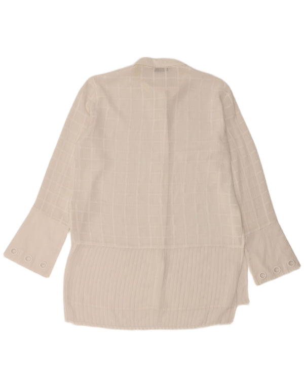 DESIGUAL Donna Camicia Lunga Camicetta UK 16 Large Bianca