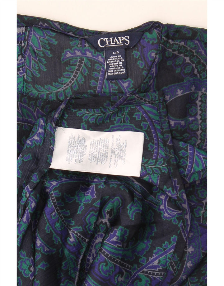 CHAPS Womens Long Sleeve Blouse Top UK 16 Large Black Paisley Polyester Vintage Chaps and Second-Hand Chaps from Messina Hembry 