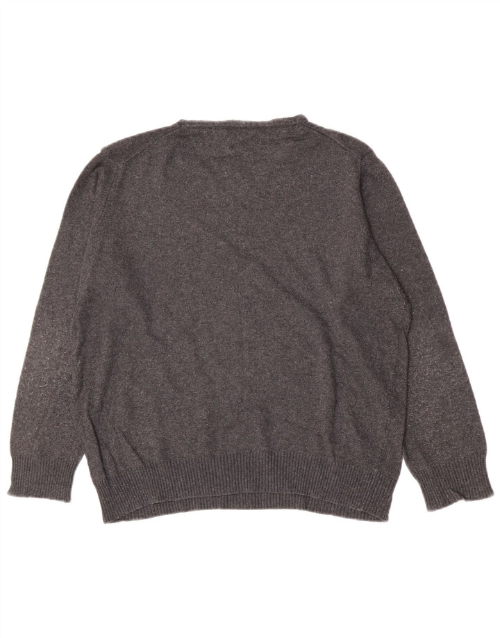 Maglione maglione con scollo a barca da donna Benetton UK 12 Grigio medio