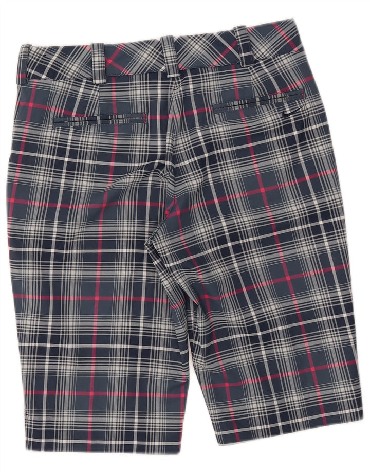 Pantaloncini chino Nike Dri Fit da donna UK 8 Small W28 poliestere a quadri blu