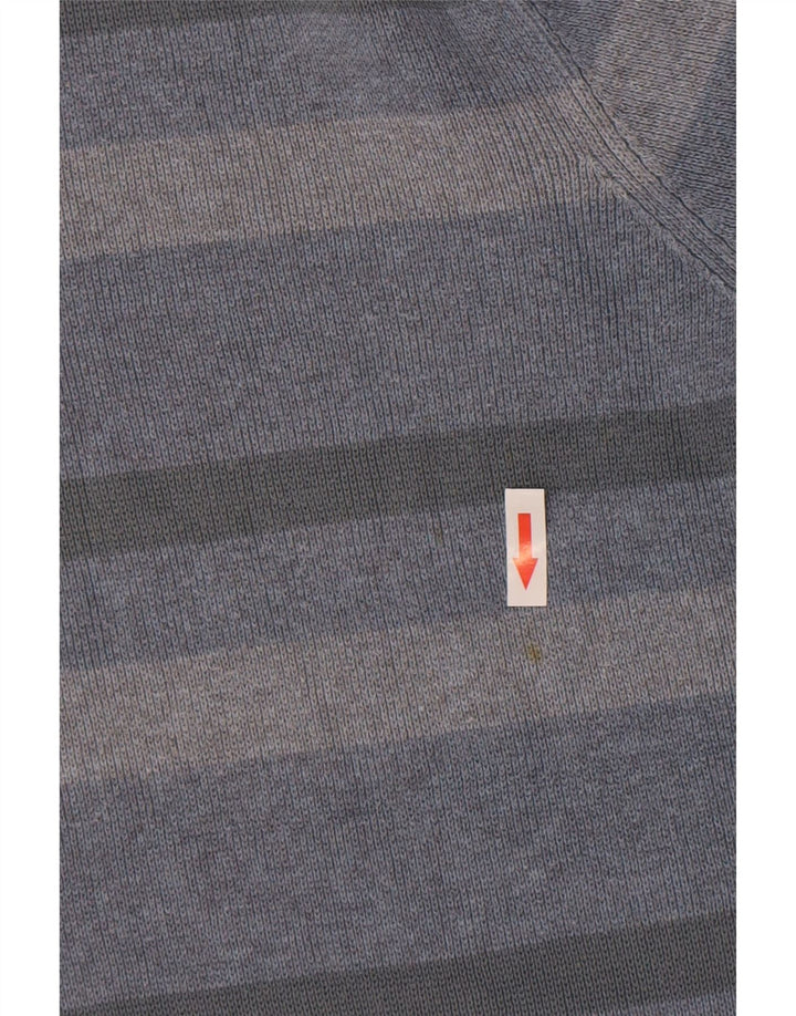Marks & Spencer Maglione girocollo da uomo in cotone a righe grandi blu