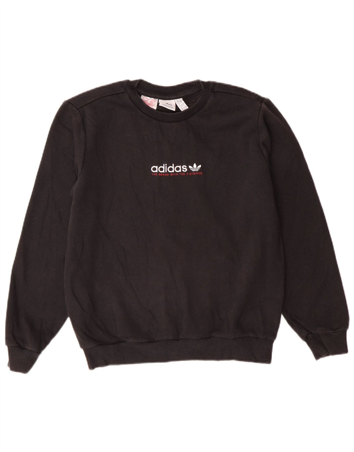 Felpa grafica Adidas da ragazzo, 11-12 anni, cotone nero medio