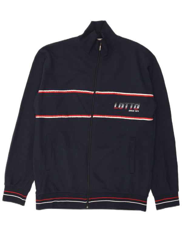 Giacca da ginnastica grafica da uomo Lotto 2XL in cotone a righe blu navy