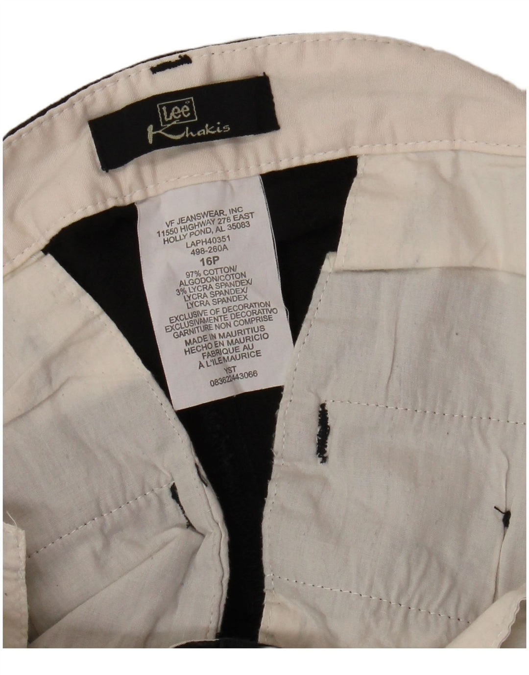 Pantaloni capri da donna cachi a vita alta LEE US 16 2XL W32 L18 cotone nero