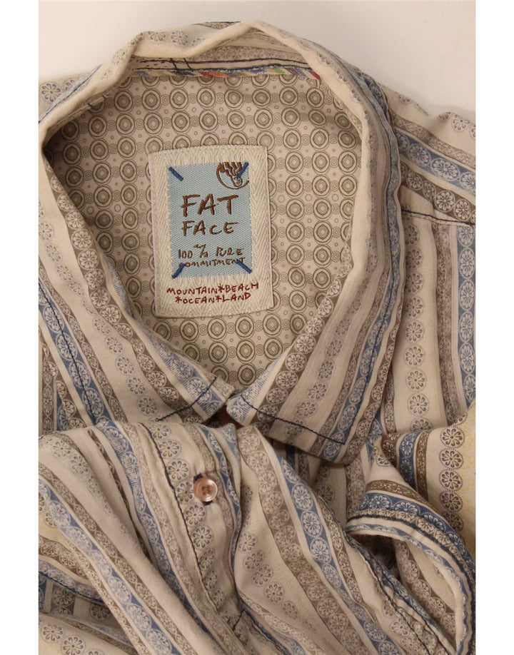 Camicia da uomo Fat Face Large in cotone a righe beige