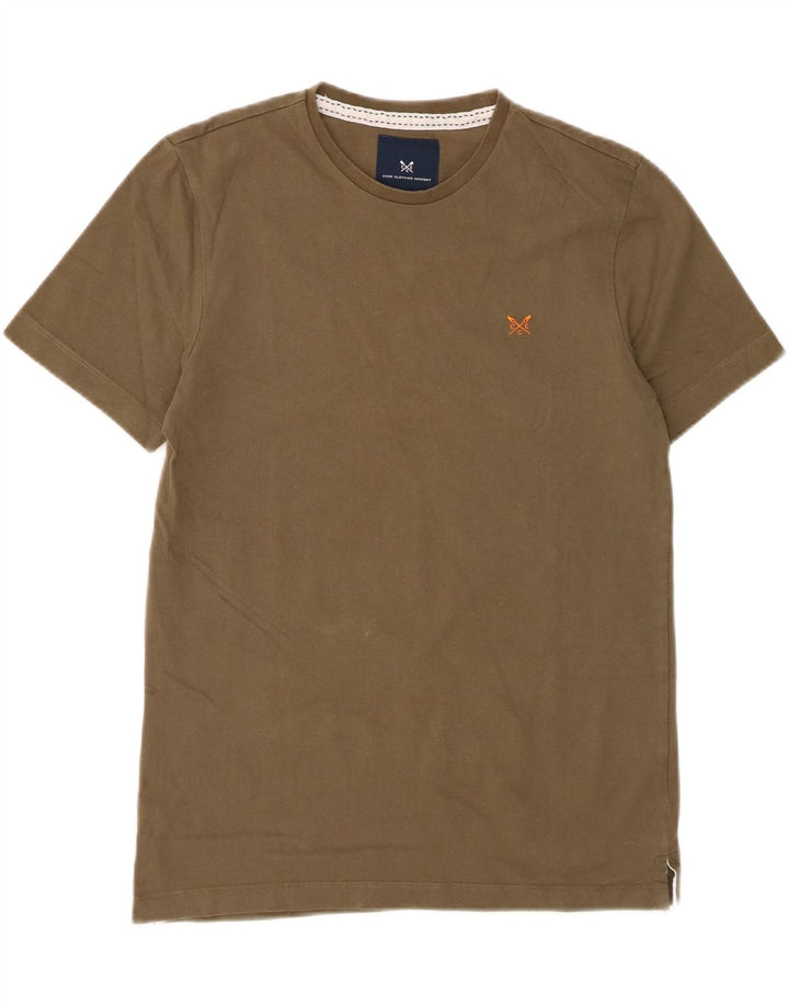 CREW CLOTHING Mens T-Shirt Top Medium Khaki Cotton Vintage Crew Clothing and Second-Hand Crew Clothing from Messina Hembry 