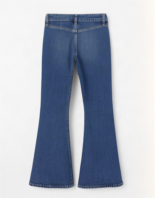Jeans Hollister da donna super bassi a zampa d'elefante US 00 2XS W23 L31 cotone blu