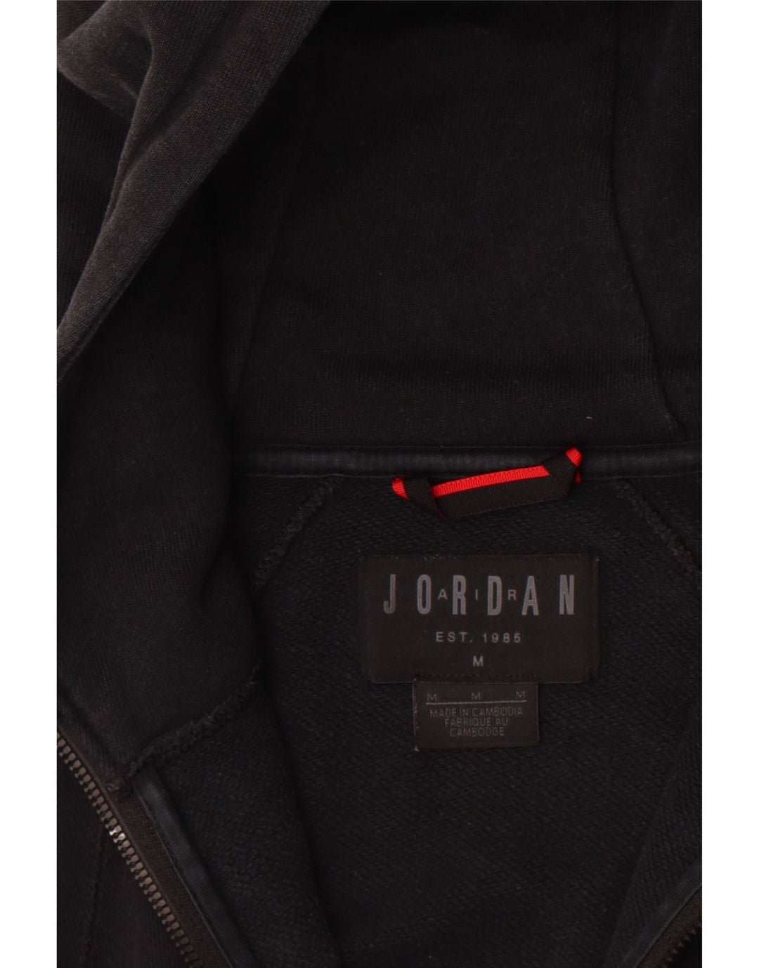 Felpa con cappuccio e zip Jordan da uomo di colore nero medio
