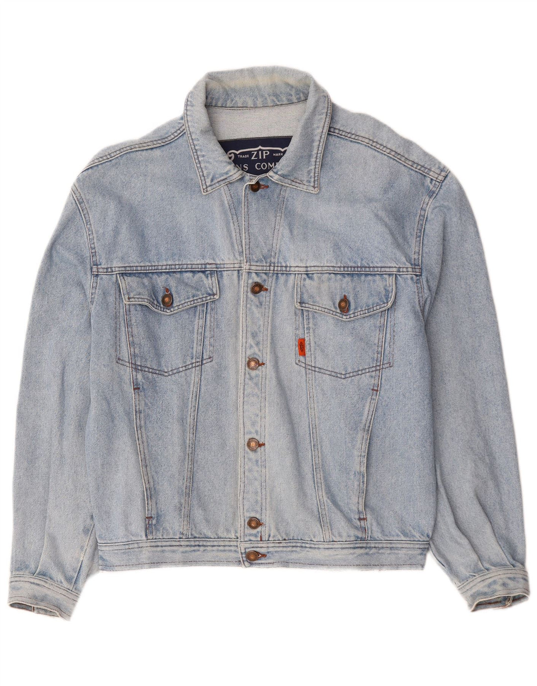 Giacca in denim da uomo con zip UK 40 grande blu