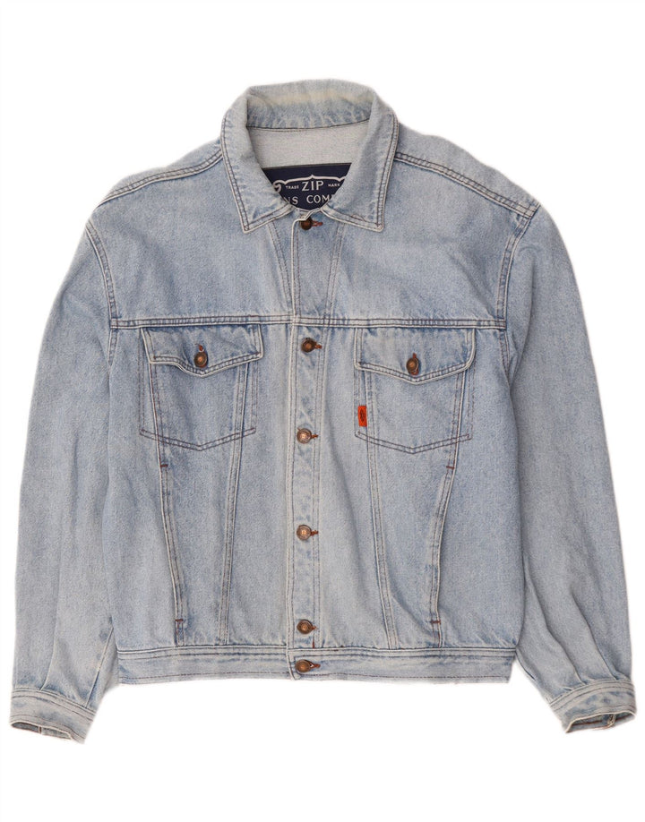 Giacca in denim da uomo con zip UK 40 grande blu