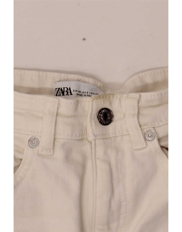 Jeans corti da donna Zara EU 38 piccoli W28 L24 bianchi