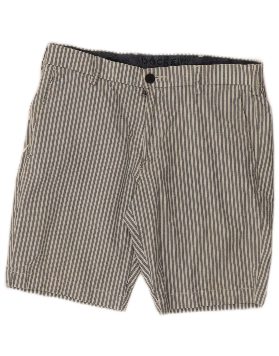 Pantaloncini chino da uomo Dockers W32 cotone a righe grandi grigie