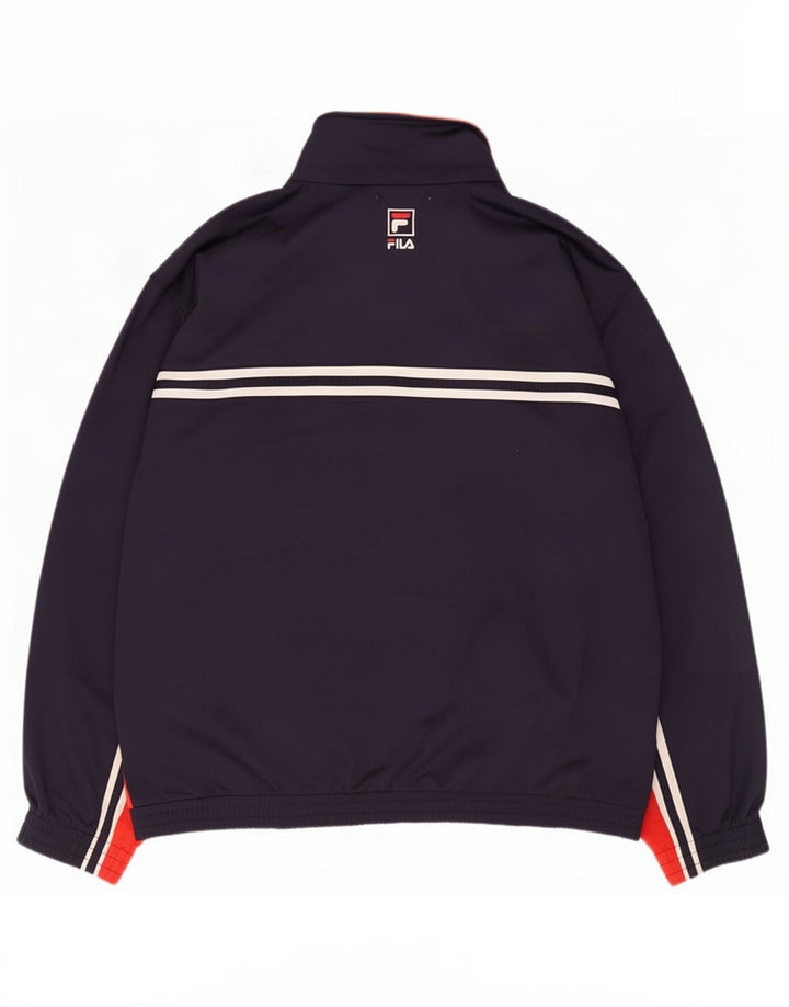 Giacca da ginnastica da uomo Fila XL in poliestere color block blu navy