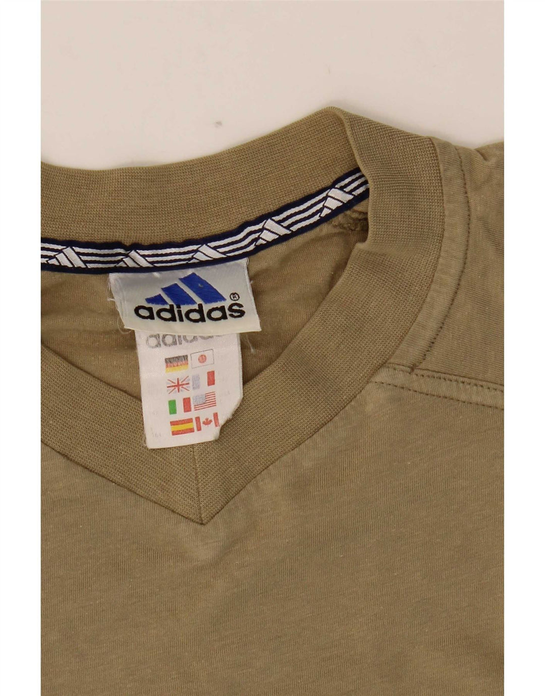 T-shirt da uomo Adidas Top in cotone kaki medio