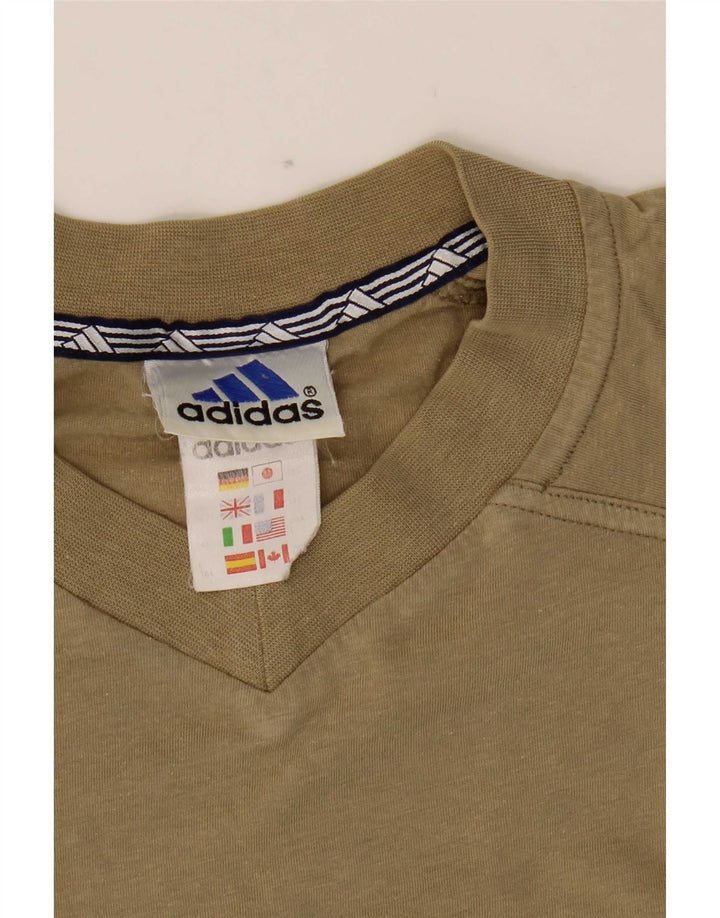 T-shirt da uomo Adidas Top in cotone kaki medio