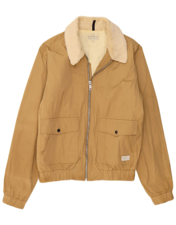 Giubbotto bomber da uomo Jack Wills UK 40 grande poliestere beige