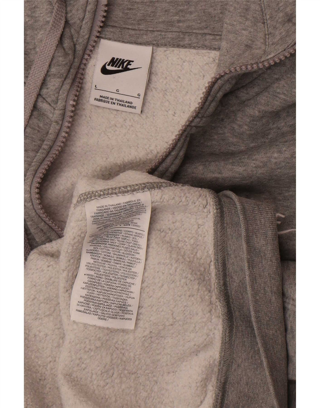 Felpa con cappuccio e zip Nike, vestibilità regolare, da uomo, grande, in cotone grigio