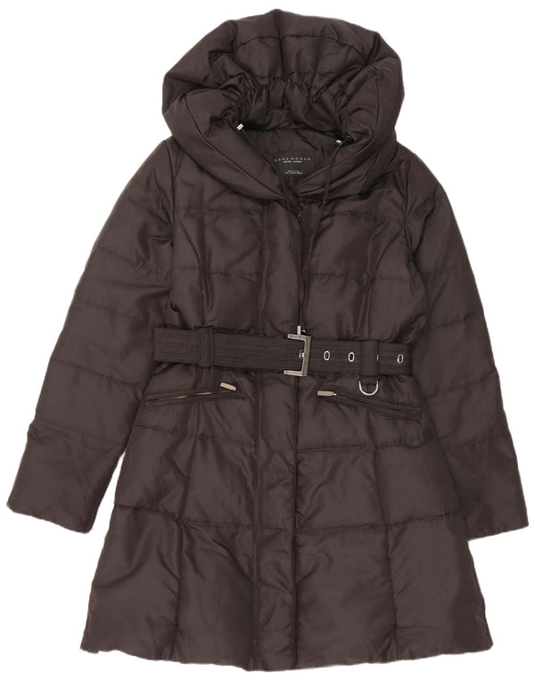 Cappotto imbottito con cappuccio da donna Zara UK 14 medio nero