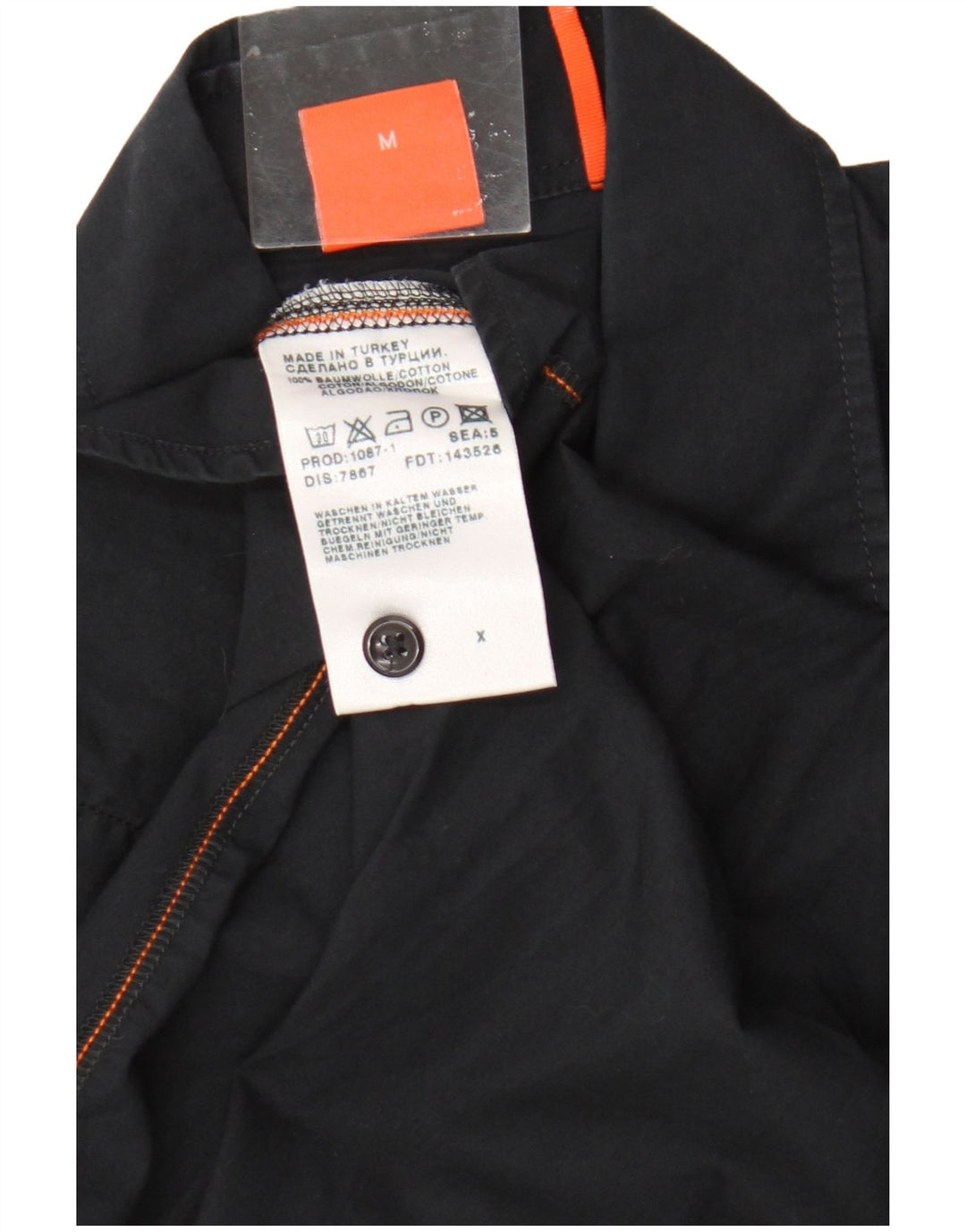 Camicia da uomo Hugo Boss in cotone nero medio