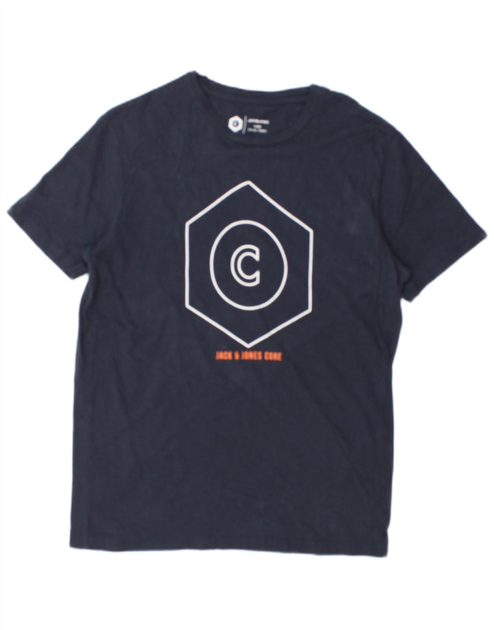 JACK & JONES T-shirt grafica da uomo in cotone medio blu navy