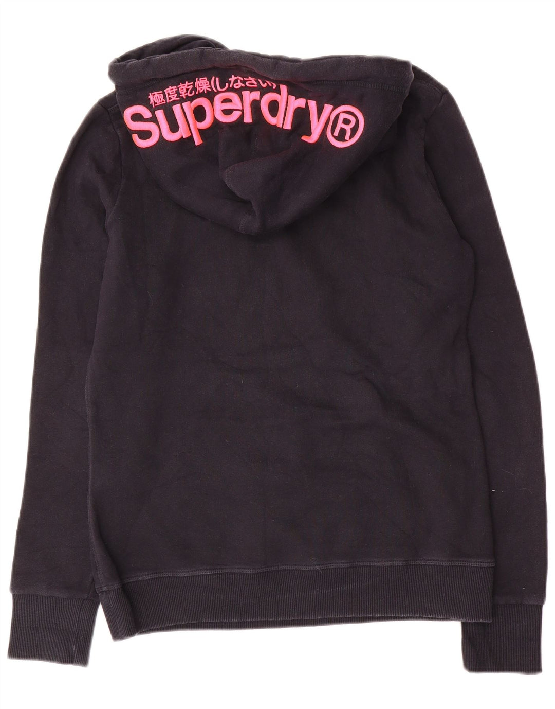 Maglione con cappuccio grafico da donna SUPERDRY UK 12 cotone blu navy medio