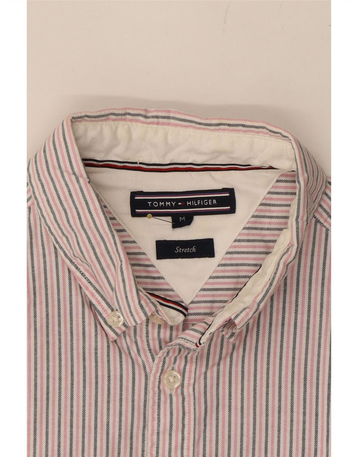 TOMMY HILFIGER Mens Flannel Shirt Medium Pink Striped Cotton Vintage Tommy Hilfiger and Second-Hand Tommy Hilfiger from Messina Hembry 