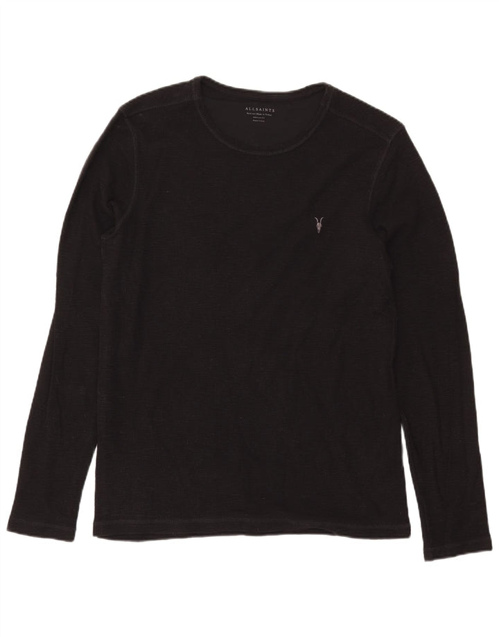 Top da uomo a vestibilità regolare a maniche lunghe di All Saints in cotone nero medio