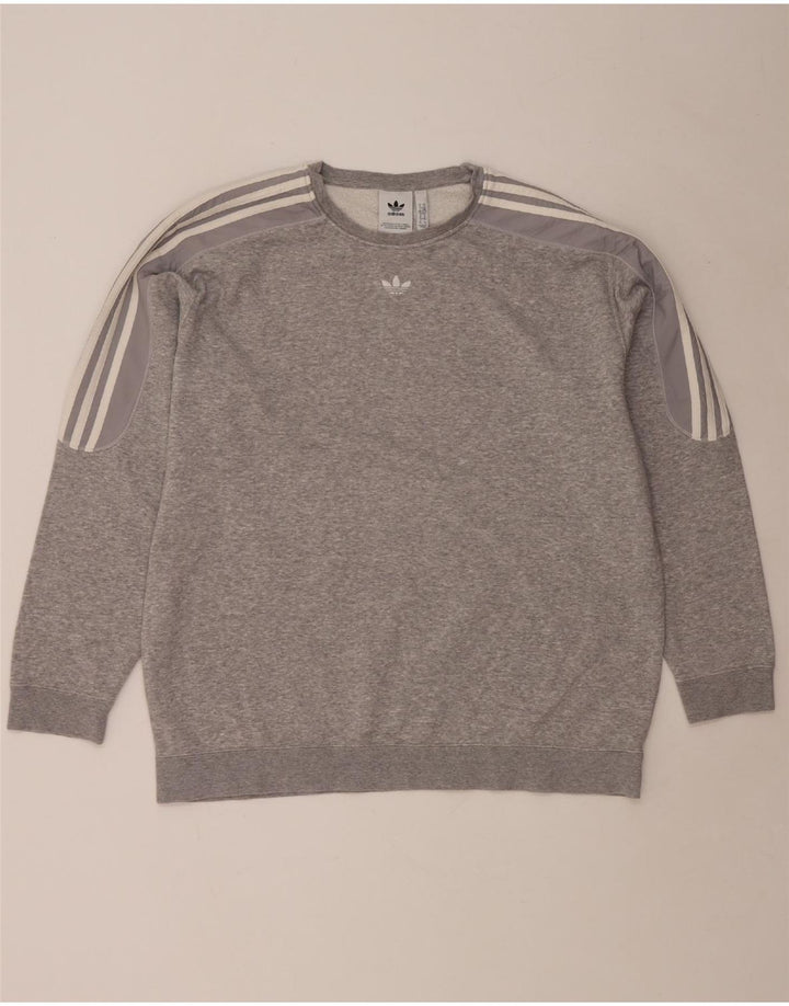 Felpa da uomo ADIDAS maglione XL in cotone chiazzato grigio