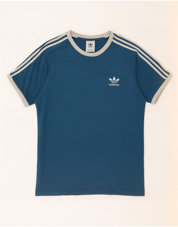 T-shirt da uomo Adidas Top in cotone blu medio