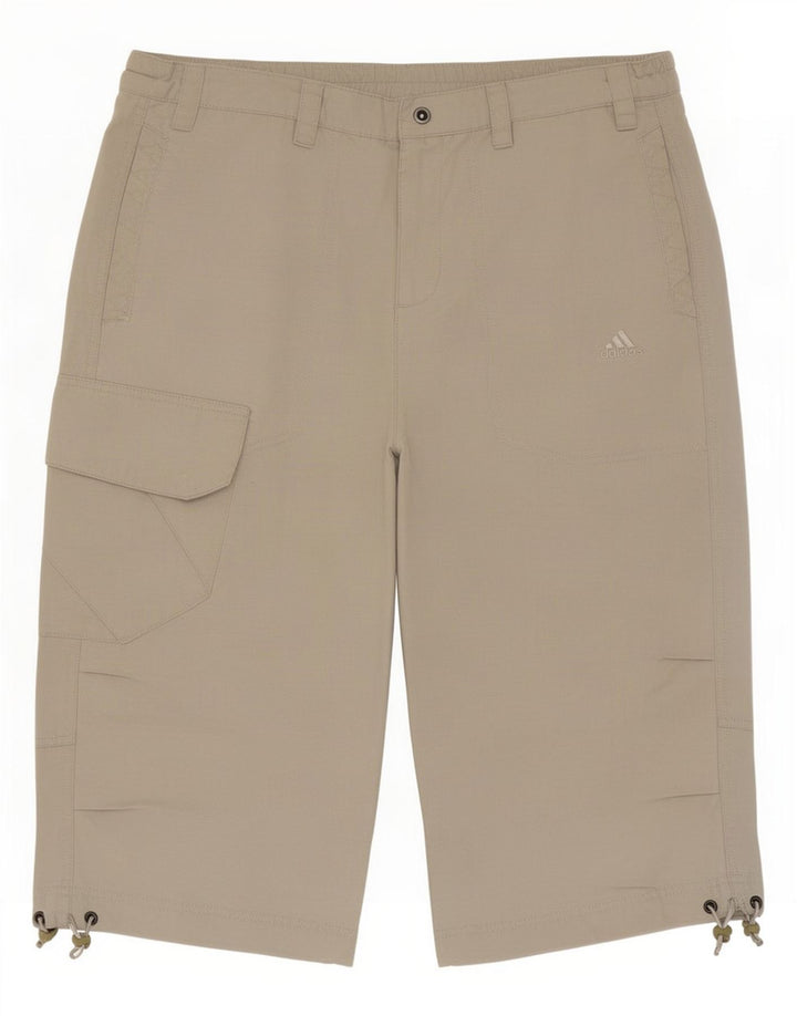 Pantaloncini Bermuda Adidas Cargo da uomo medi W32 in cotone beige
