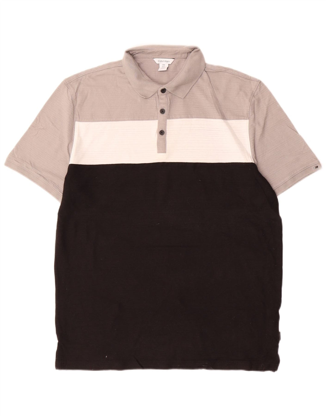 CALVIN KLEIN Polo da uomo in cotone color block medio nero