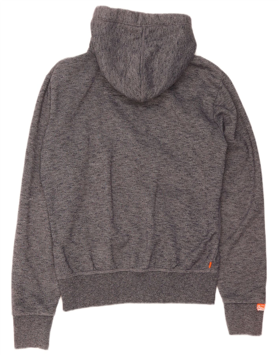 Maglione con cappuccio e zip da uomo Superdry in cotone chiazzato grigio piccolo