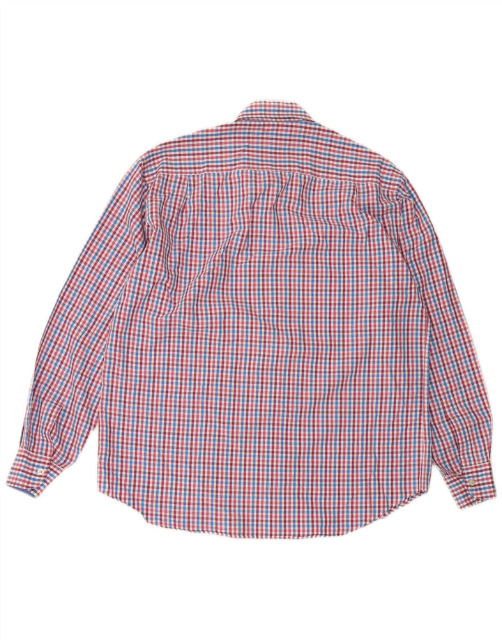 PIERRE CARDIN Camicia da uomo Taglia 41 Medio Rosso a quadri