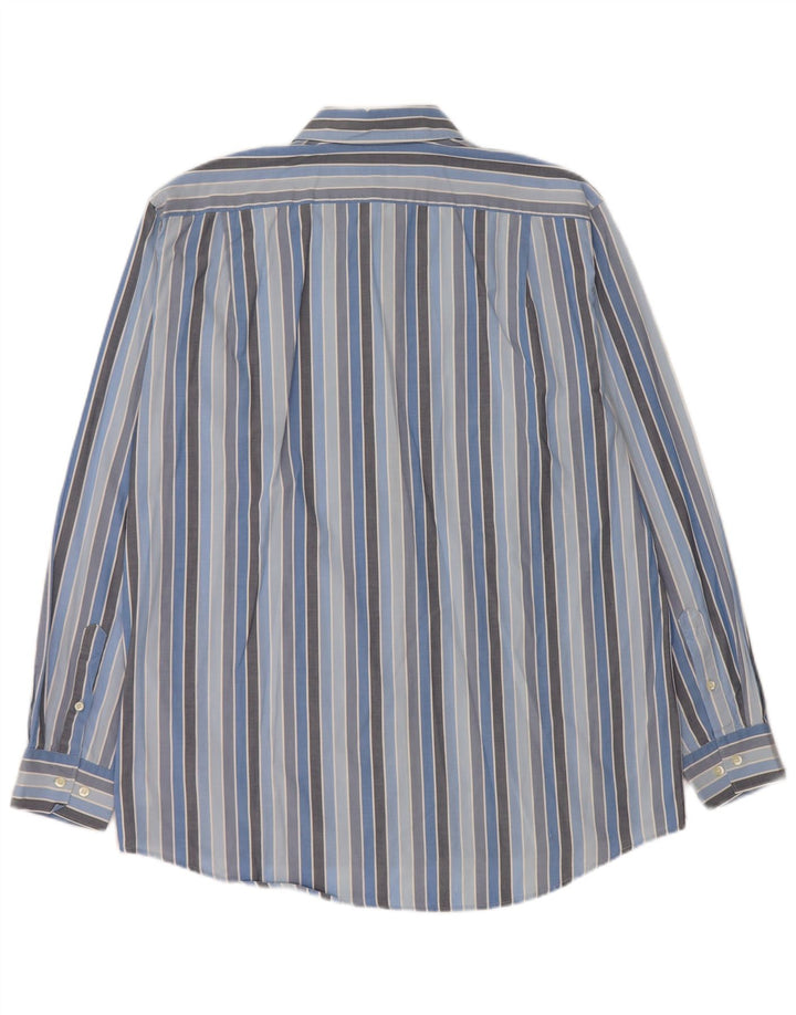 Camicia da uomo LACOSTE taglia 42 grande cotone a righe blu