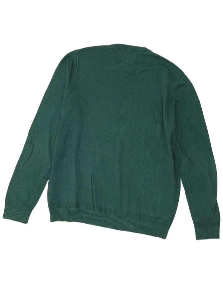 Fat Face Maglione girocollo da uomo vestibilità regolare girocollo grande cotone verde