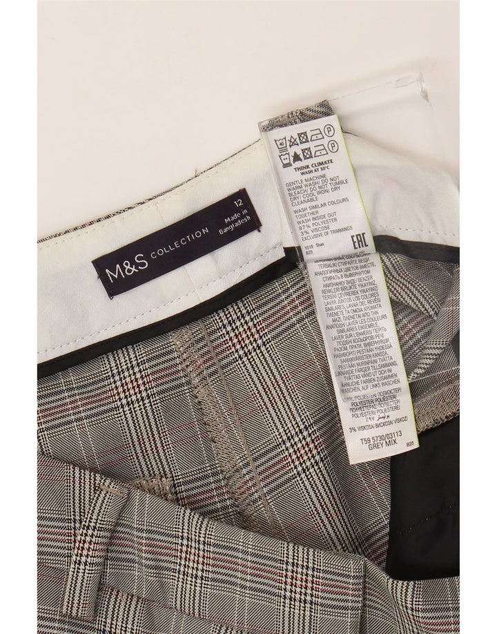 Pantaloni chino da donna Marks & Spencer UK 12 medi W32 L33 pied de poule grigio
